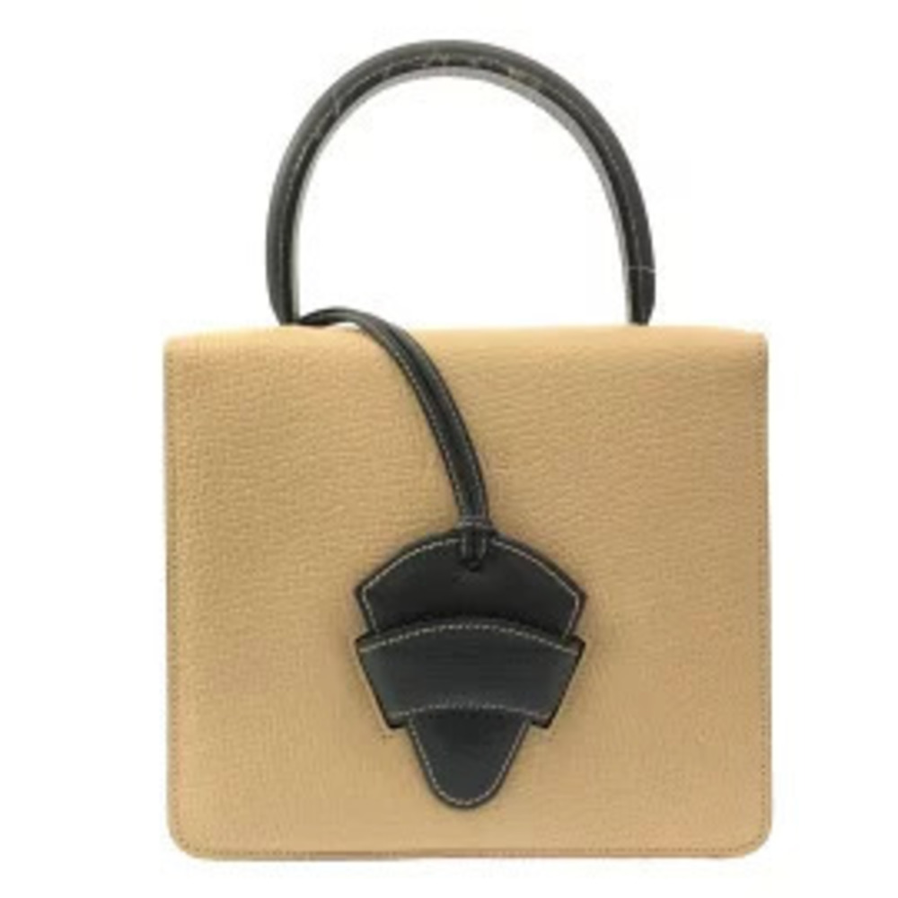 Loewe Barcelona Handbag Ivory White x Dark Gray Leather